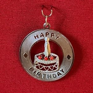 M&M Sterling I Round Happy Birthday Charm I Large